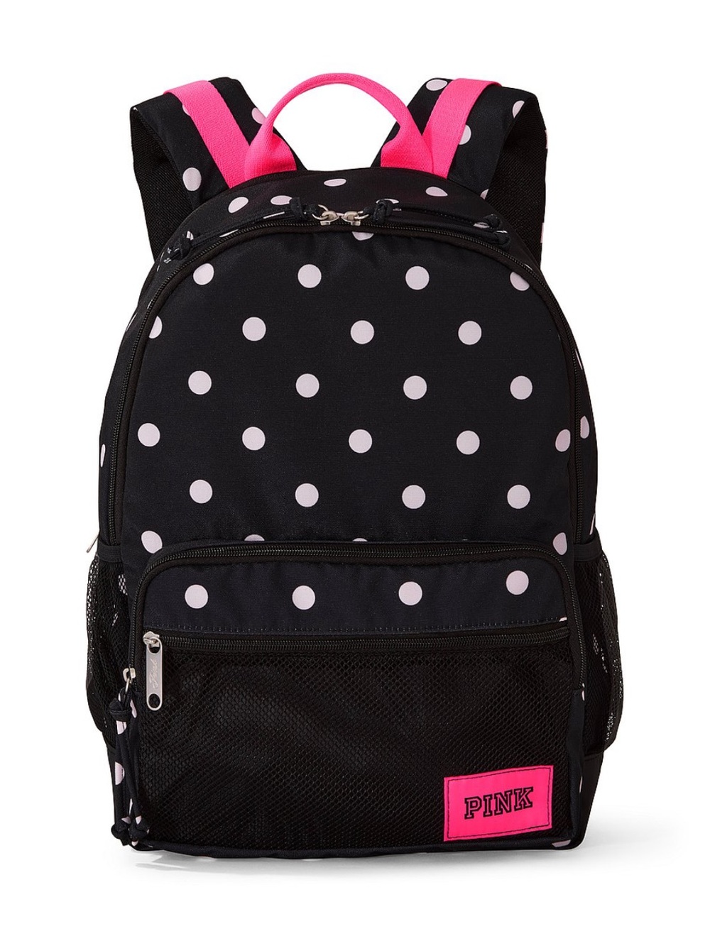 (Inventory 68) Victoria's Secret PINK Black Backpack with Pink Polka Dots